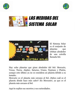 Las Medidas Del Sistema Solar Belen