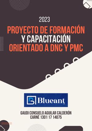 Proyecto De Formación Y Capacitación Orientado A Dnc Y Pmc