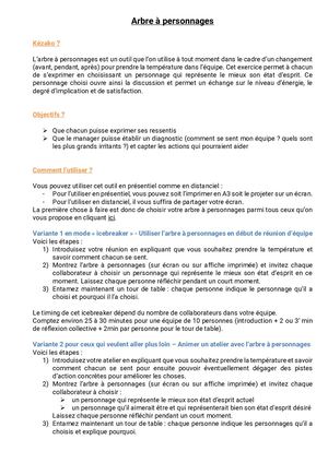 Arbre à Personnages