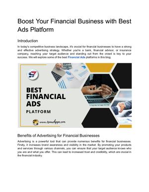 Boost Your Financial Business With Best Ads Platform