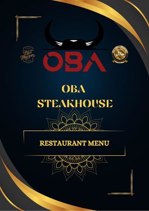 Oba Restaurant Menu