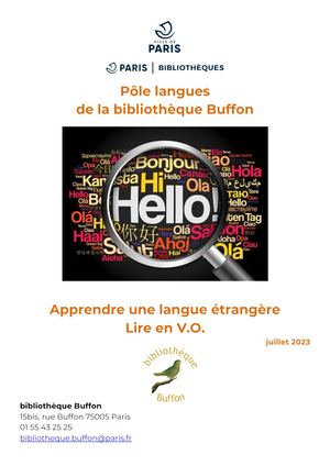 Bibliothèque Buffon - Plaquette Pôle Langues