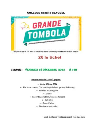 Affiche De Publicité Pour La Tombola