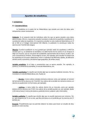 Tema Estadistica Descriptiva 1º ESO