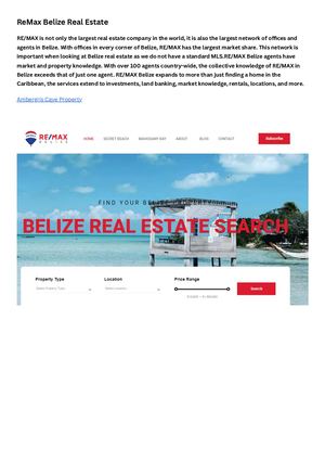 Re Max Belize Real Estate