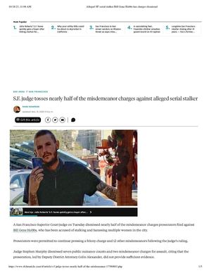 Complete Alleged Sf Serial Stalker Bill Gene Hobbs Has Charges Dismissed By Judge Roeca