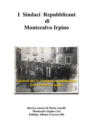 I Sindaci Repubblicani Di Montecalvo Irpino