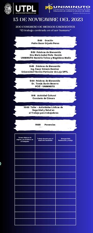 Programa 2do Congreso Internacional de Riesgos Emergentes