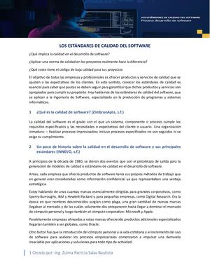 Los Estándares De Calidad Del Software