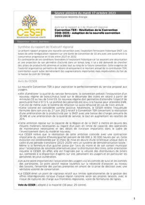 Convention TER - Résiliation de la Convention 2018-2025 - Adoption de la nouvelle convention 2023-2032