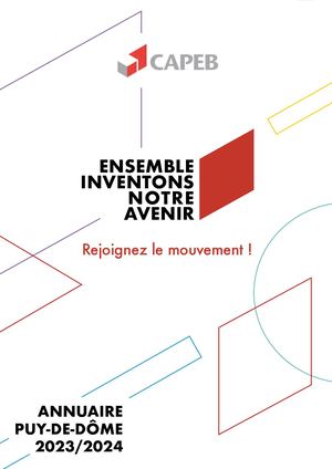 Annuaire Capeb 63 2023/2024