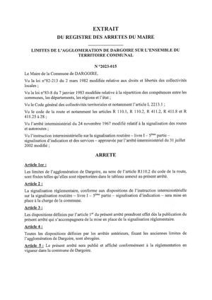 RLPI arrêté municipal DARGOIRE