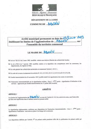 RLPI arrêté municipal ABOEN