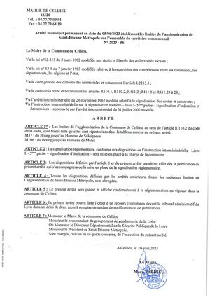 RLPI arrêté municipal CELLIEU
