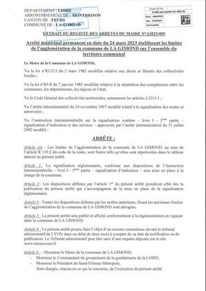 RLPI arrêté municipal LA GIMOND