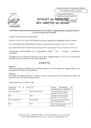RLPI arrêté municipal FONTANES