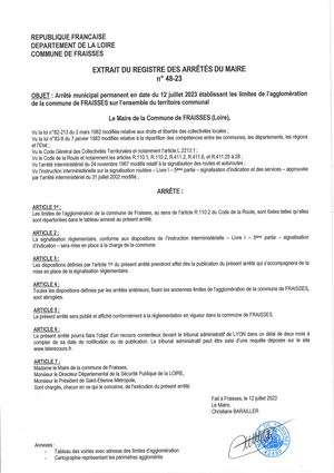 RLPI arrêté municipal FRAISSES