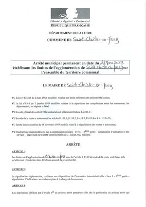 RLPI arrêté municipal SAINT-CHRISTO-EN-JAREZ