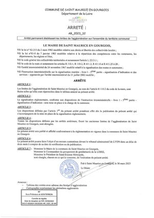 RLPI arrêté municipal SAINT-MAURICE-EN-GOURGOIS