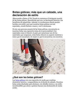 Botas Góticas; Más Que Un Calzado, Una Declaración De Estilo