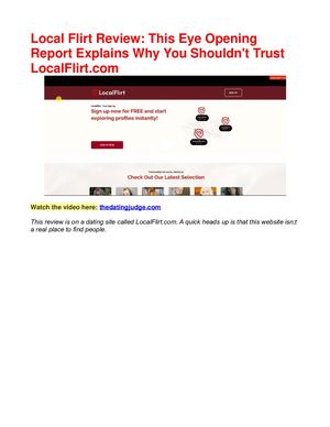 Local Flirt Review: This Eye Opening Report Explains Why You Shouldn't Trust Localflirt.com