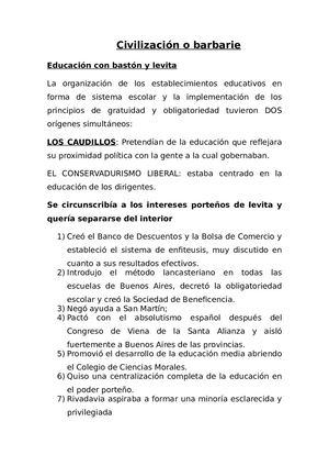 Civilización O Barbarie Resumen