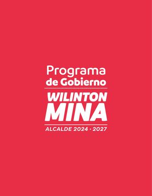 Programa de Gobierno Wilinton Mina - Guachené 2024 - 2027