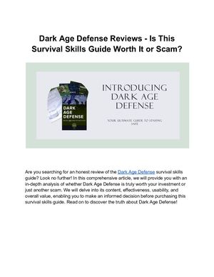 Dark Age Defense Reviews Is This Survival Skills Guide Worth It Or Scam