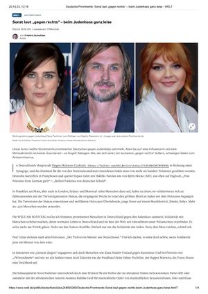 Deutsche Prominente Sonst Laut „Gegen Rechts“ – Beim Judenhass Ganz Leise Welt