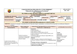Planificación Microcurricular