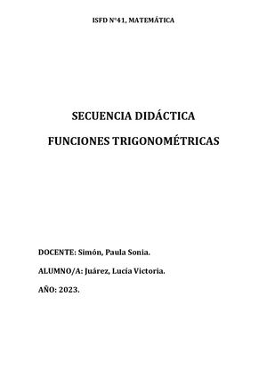Secuencia Didáctica Funciones Trigonométricas