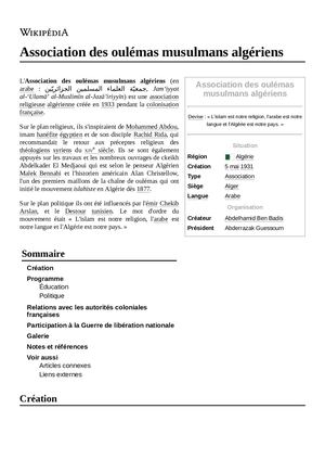 Association Des Oulémas Musulmans Algériens