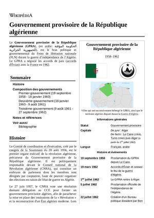 Gouvernement Provisoire De La République Algérienne