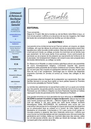 Bulletin n°56 Rentrée Avent 2023