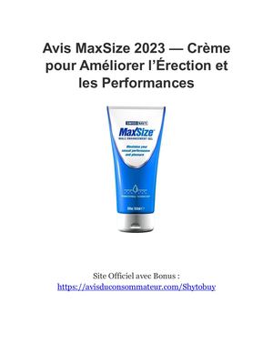 Avis Max Size 2023 — Crème Pour Améliorer L’érection Et Les Performances