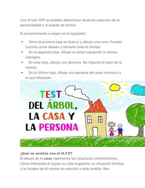 Con El Test Htp Se Pueden Determinar Diversos Aspectos De La Personalidad Y El Estado De áNimo
