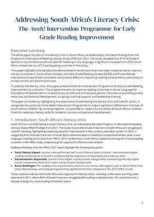 Literacy Crisis SA OUP Whitepaper