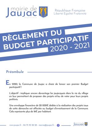 Règlement Budget Participatif Jaujac