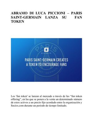 Abramo Di Luca Piccioni – Paris Saint Germain Lanza Su Fan Token