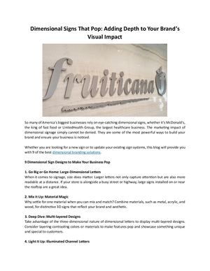 Dimensional Signs That Pop Adding Depth To Your Brand’s Visual Impact