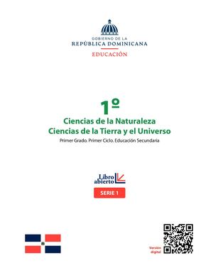 LIBRO DE TEXTO DE CIENCIAS DE LA NATURALEZA NIVEL SECUNDARIO, 2DO GRADO