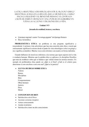 La Ética Aristotélica Desarrollada Por El Filosofo Griego Aristóteles