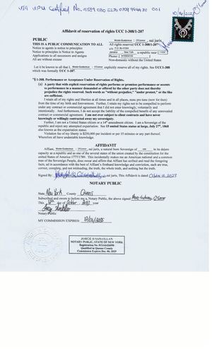 Reservation Of Rights UCC 1 Filing