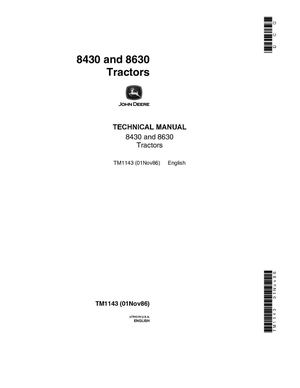John Deere 8430 and 8630 Tractor Service Manual