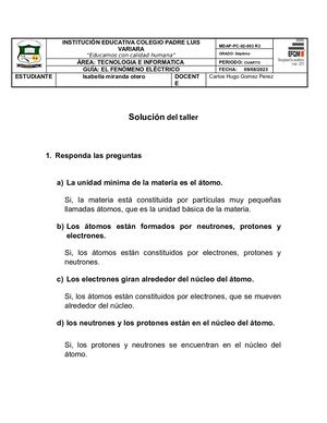 Actividad Informatica Fenomeno Electrico