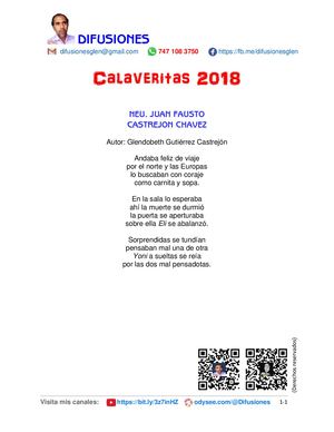 Calaveritas 2018 - Neu. Juan Fausto Castrejón Chávez