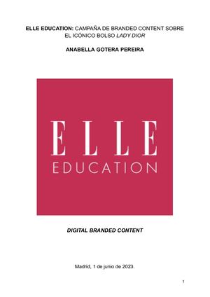 Elle Education Campaña De Branded Content Sobre El Icónico Bolso Lady Dior