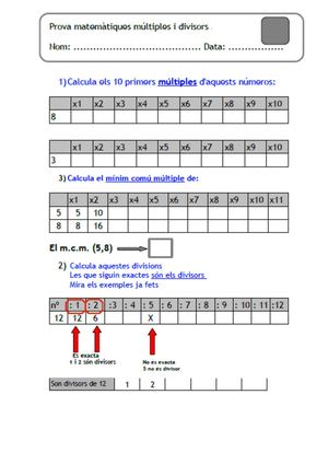 Problemes Múltiples, Divisors, Mcm, Mcd