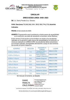 Circular 430 Charla De Accesibilidad