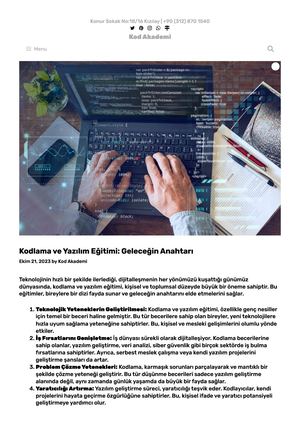 Kodlama Ve Yazılım Eğitimi Geleceğin Anahtarı – Kod Akademi